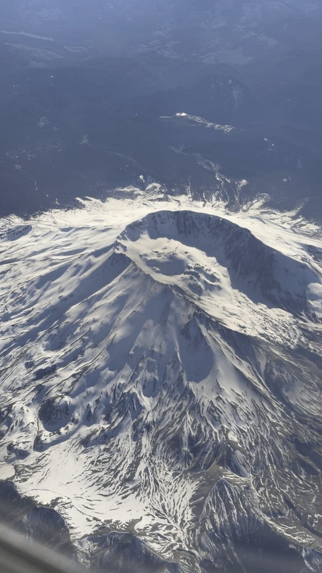 Mt. Helens view from airplane