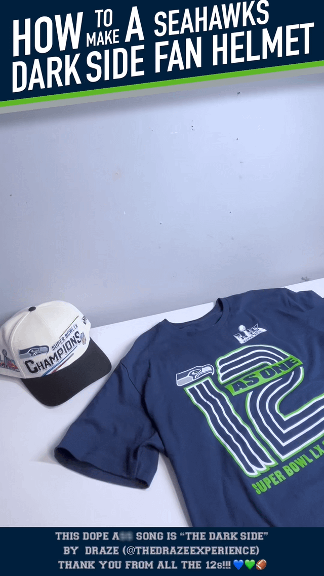 Built this Seahawks “Dark Side” Darth Vader helmet for the 12s