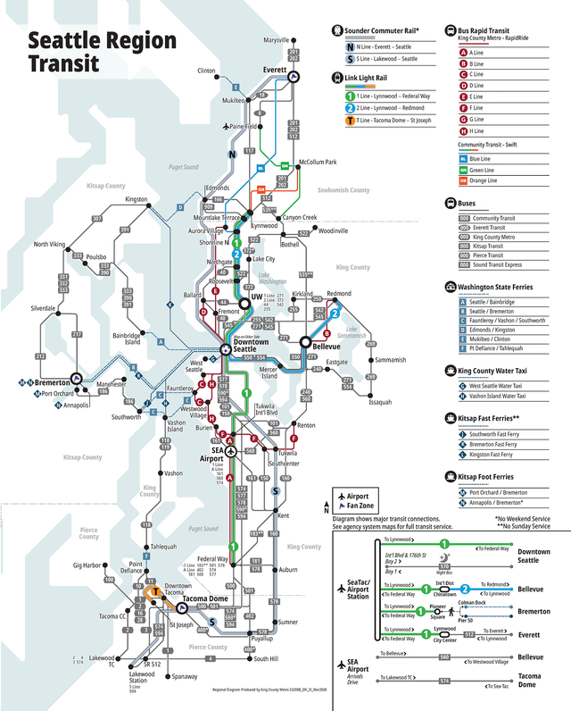 “Seattle Region Transit” map created by King County Metro for FIFA