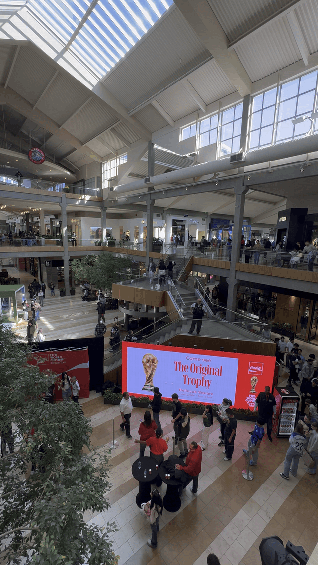 World Cup trophy at Bellevue Square. Where are all my Seattle-area Morocco fans at?