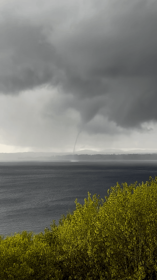 video of waterspout today from discovery park