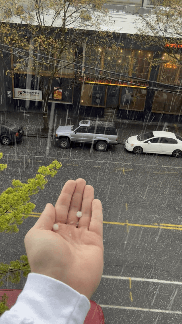 Massive Hale during a thunderstorm in April