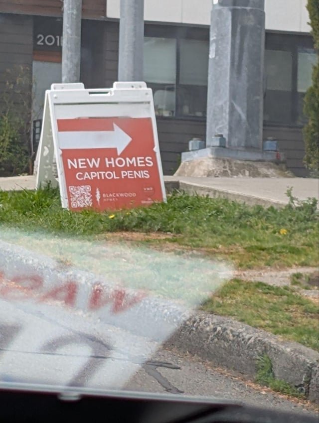 Extremely unfortunate mistake at John and Madison. Supposed to be Capitol Pines according to the Blackwood Homes website.