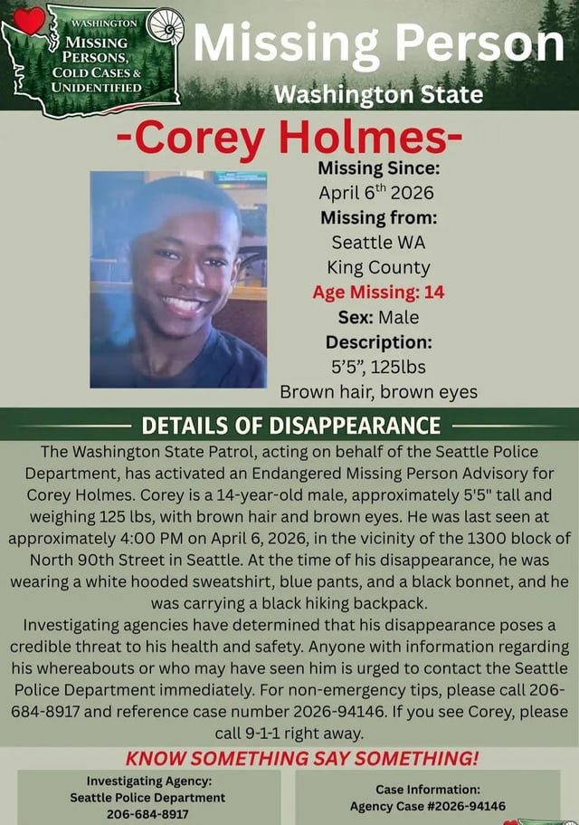 Missing Child – Corey Holmes