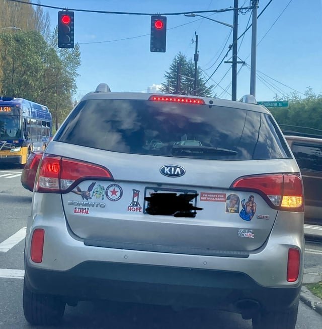 Spotted a “Hope” bumper sticker that’s…different than the one from happier times.