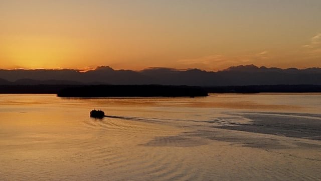 Spring Sunset over the sound