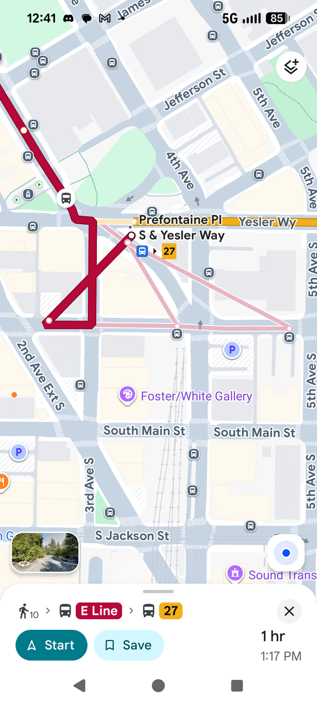 Can anyone explain the end of the E line? Every time it drops me off in pioneer square it puts me in a different location.