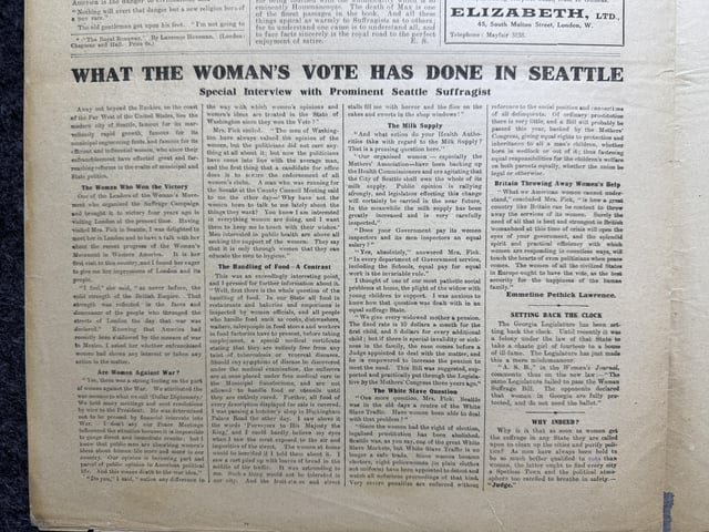 1913 Seattle Suffragist Interview