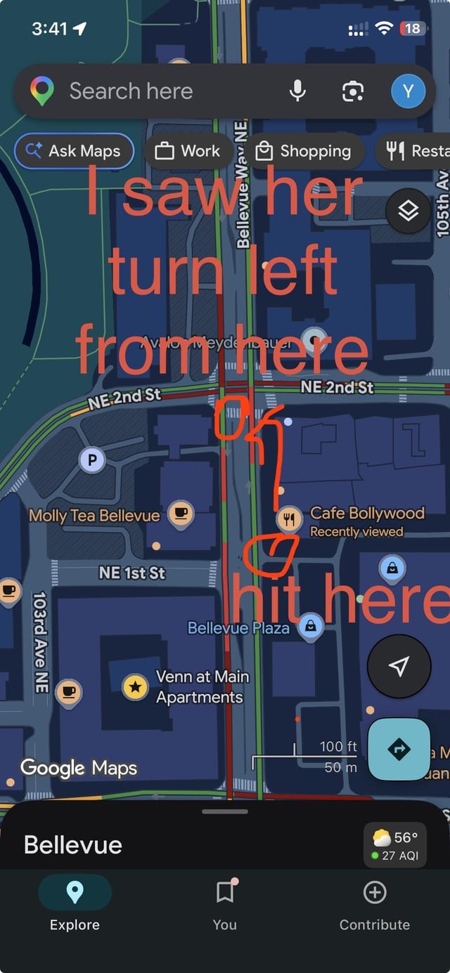 [HELP] Seeking Dashcam/Tesla Footage – Hit & Run on Bellevue Way and NE 2th St (April 21)