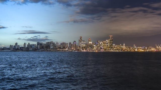 Day to night skyline panorama