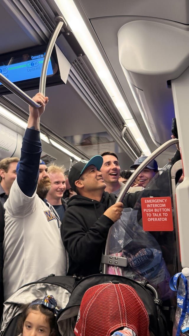 On the train northbound during the last inning Saturday night
