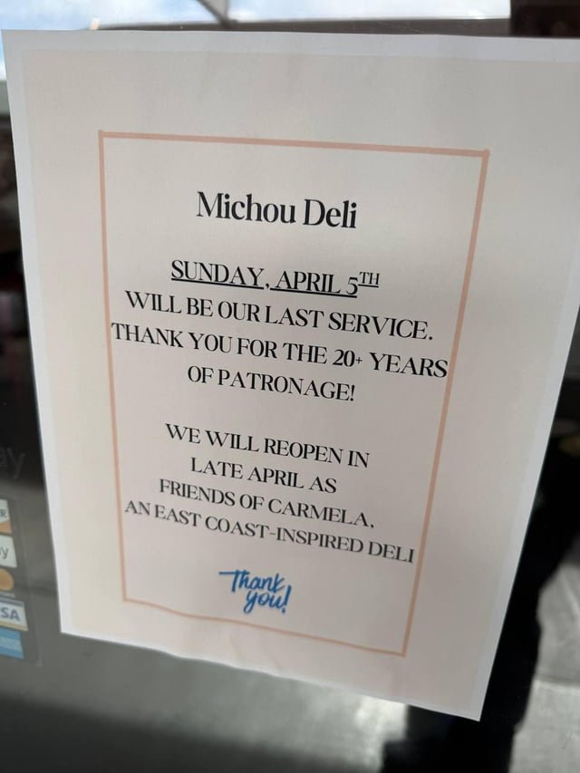 Michou Deli in Pike Place will be closing this weekend