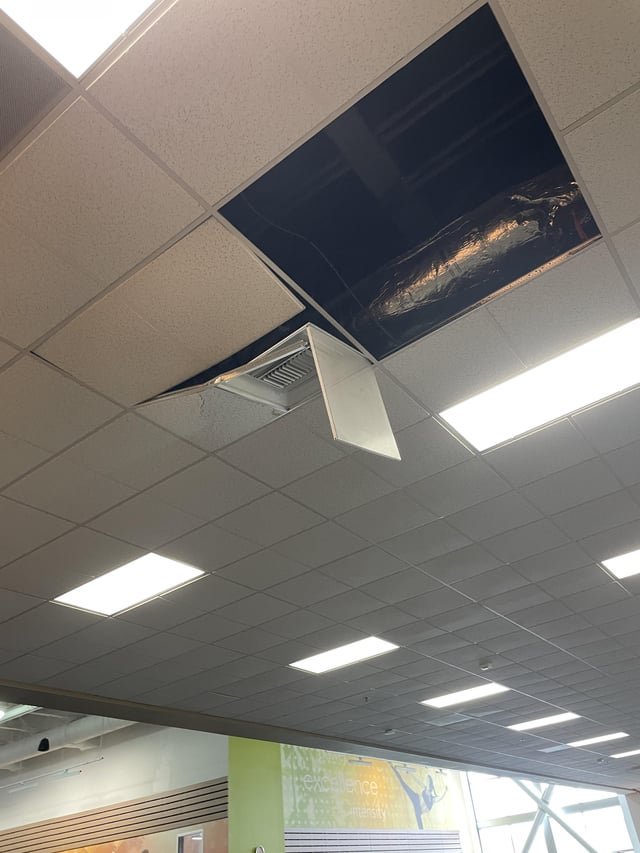 There’s a man crawling through the L.A. fitness ceiling