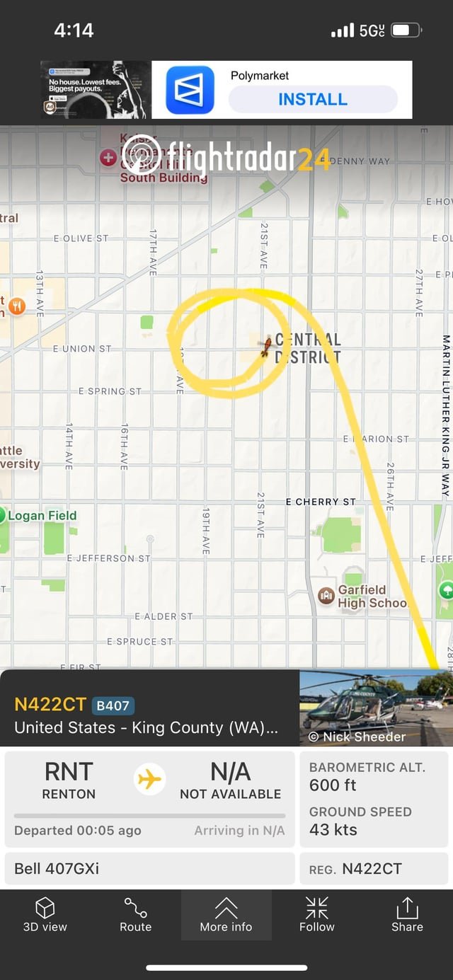 whats up with the sheriff helicopter circling central district?