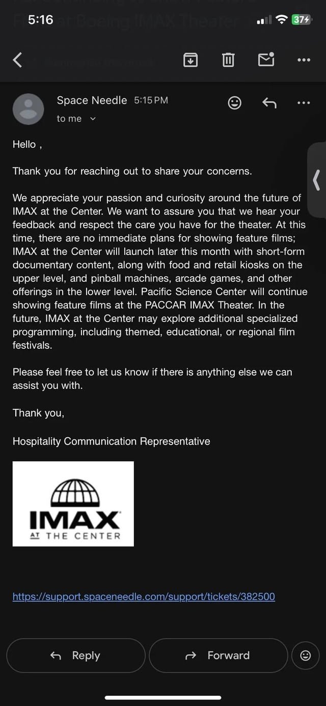 Boeing IMAX is likely done showing feature films