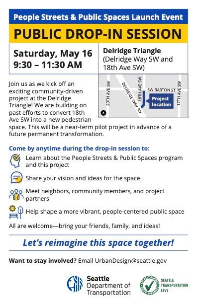 SDOT plans two ‘People Streets’ drop-in info sessions in West Seattle