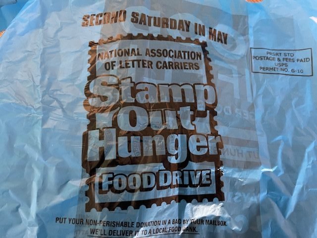 Another Saturday reminder: Letter carriers’ Stamp Out Hunger food drive