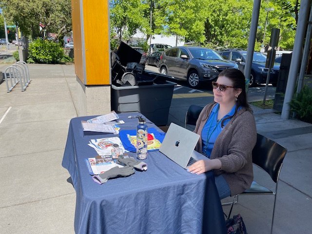 HAPPENING NOW: PCs for People collecting dropped-off devices outside Southwest Library