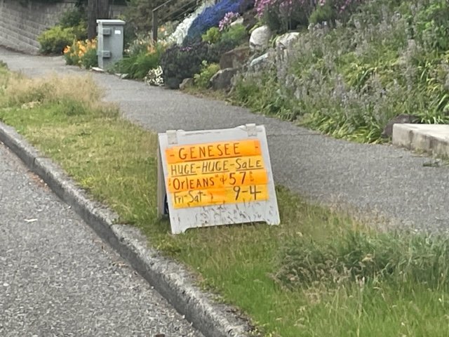 3 days until West Seattle Community Garage Sale Day 2026! First sign sighting; more mini-lists