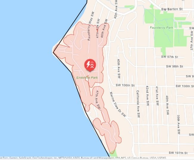 Power outage in Brace Point area