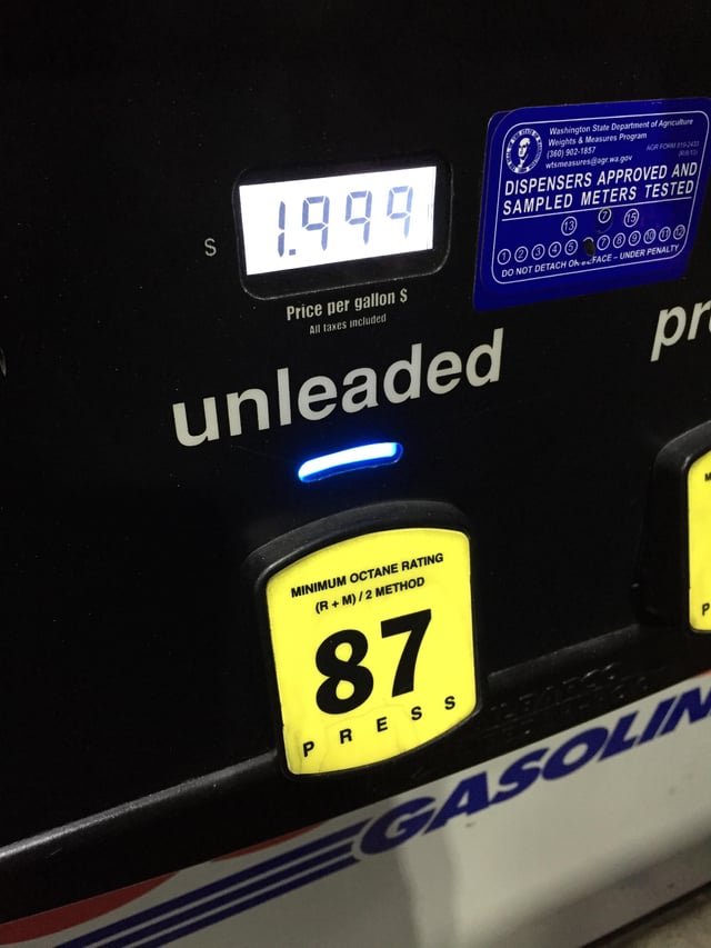 Gas in the Seattle area in January 2015