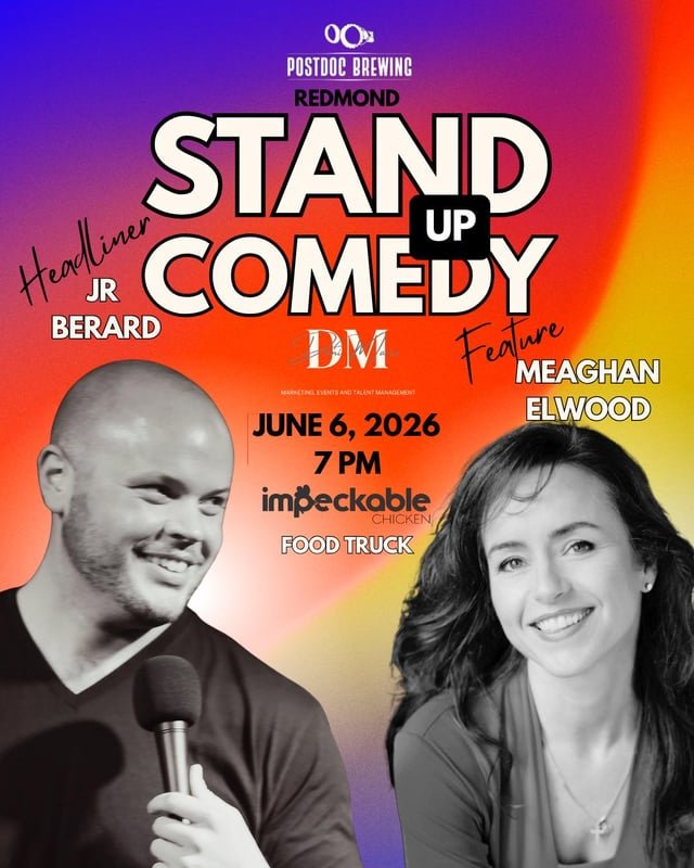 Live Comedy June 6th at Postdoc Brewing (Redmond)