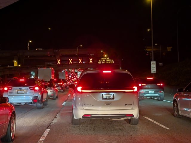 I-5 North is blocked near Downtown. I was so close to home…