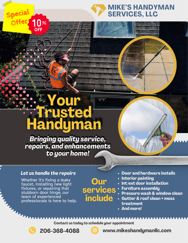 Handyman service provider looking to help your home or business