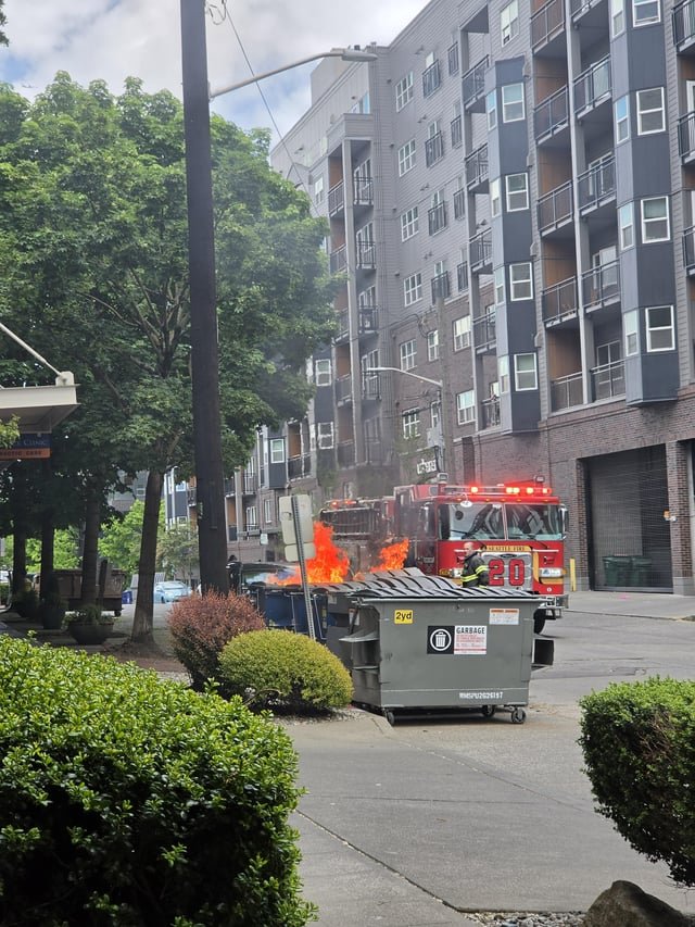 Dumpster fire in Ballard