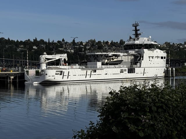 Zuck’s ‘Other’ $100M+ Support Yacht in Smith Cove this morning