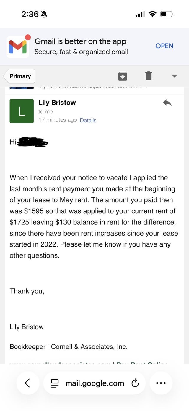 Is this legal? Paid last months rent upon moving in in 2022 but now getting charged the difference in rent increases for my final month