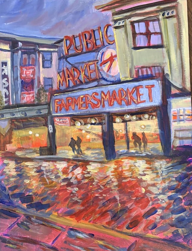 I was feeling real homesick for Seattle when I painted this