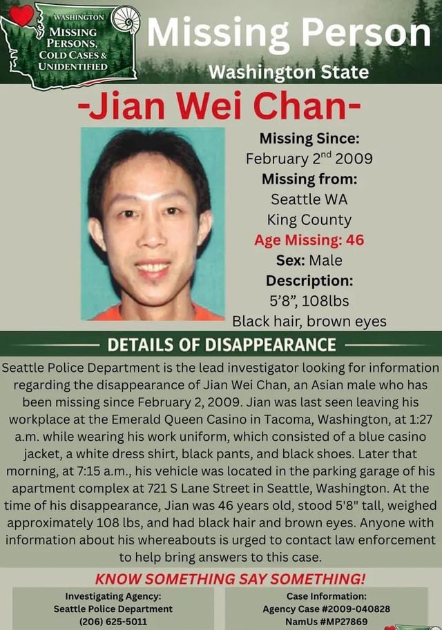 Missing Person – Jin Wei Chan