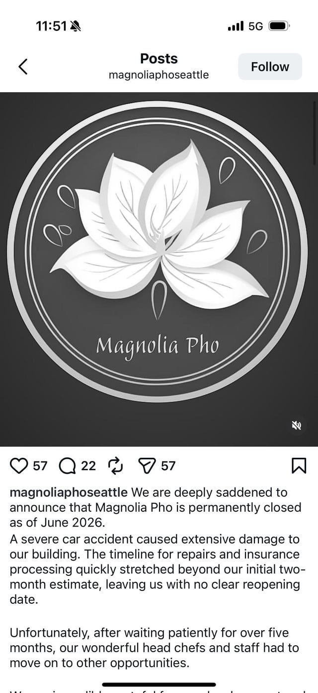 Just found out that Magnolia Pho will be permanently closed😭😭😭😭