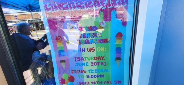 Also in White Center today: Grand opening for new ice-cream shop La Garrafita