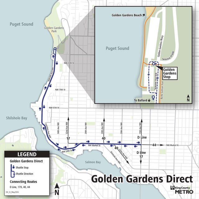 Golden Gardens Direct summer bus route