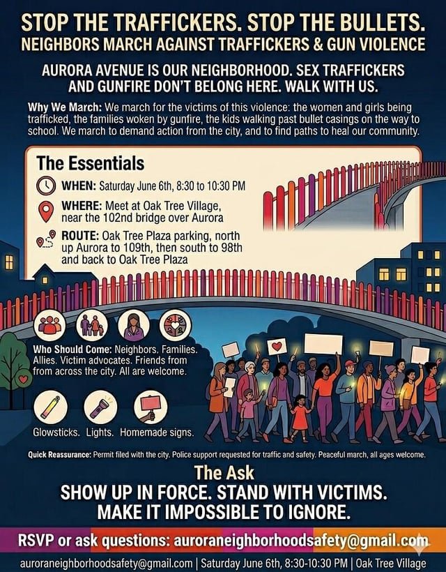Stop the Traffickers. Stop the Bullets. Aurora Neighbors March – Saturday June 6th 2026 – General