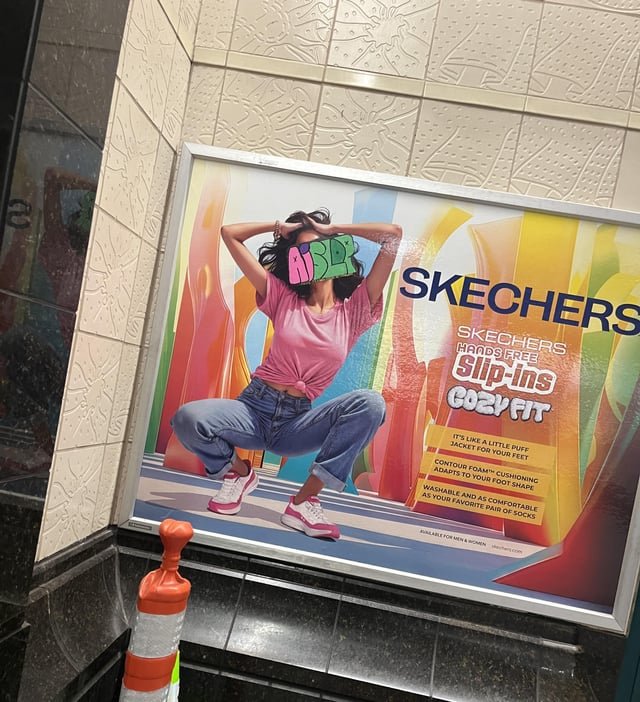 the ai slop ads in westlake station have officially been vandalized out of existence, nature is healing