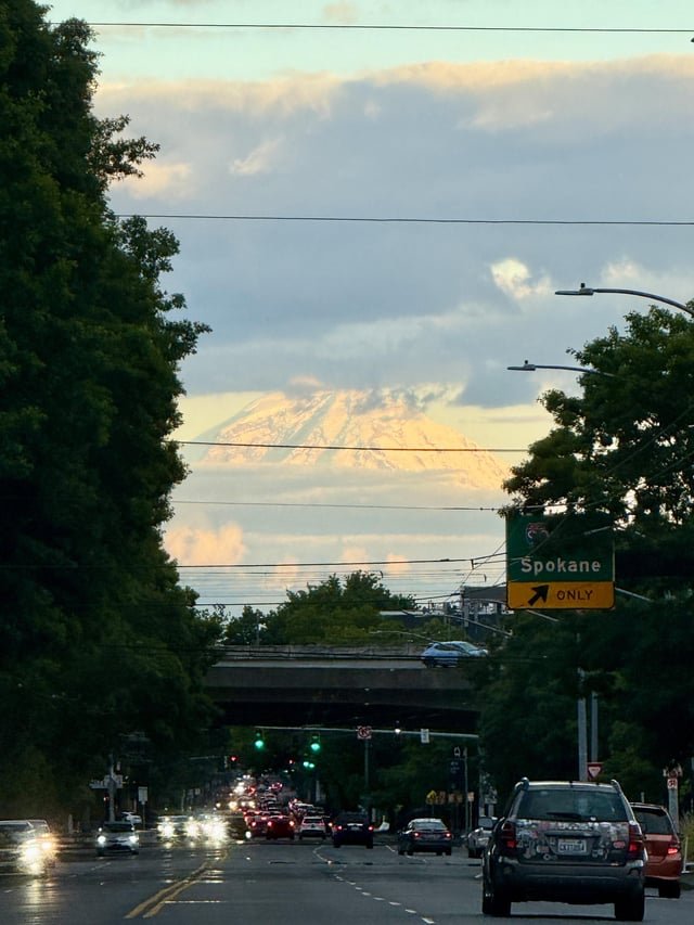 Mt Rainier / Tahoma looking so massive and mystical last week🗻