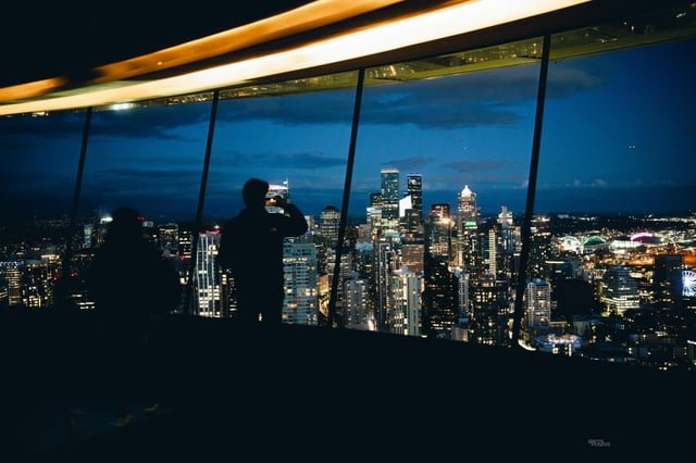 Visiting the Needle at dusk