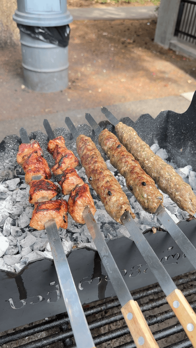 🇬🇪 Georgian style skewers ( sorry for the trash can 😬 )
