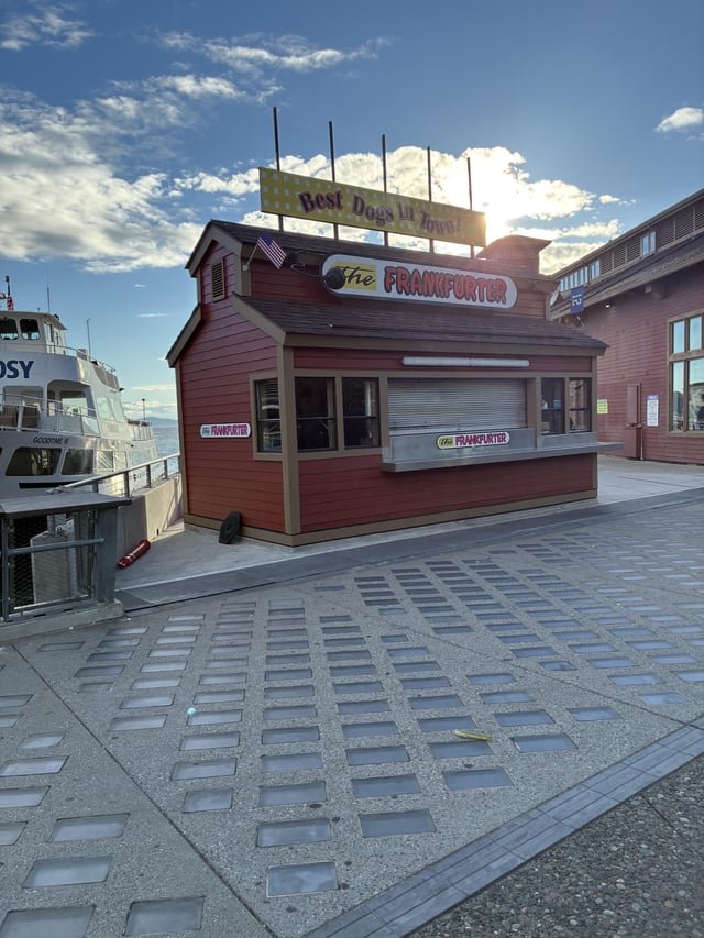The Frankfurter hot dog stand on the waterfront ( alaskan way)