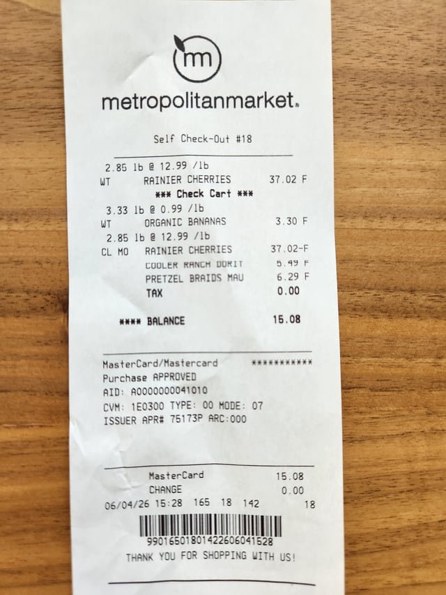A story in receipt form