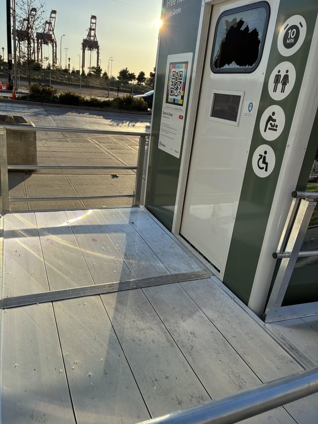 Newly installed bathrooms by lumen field.