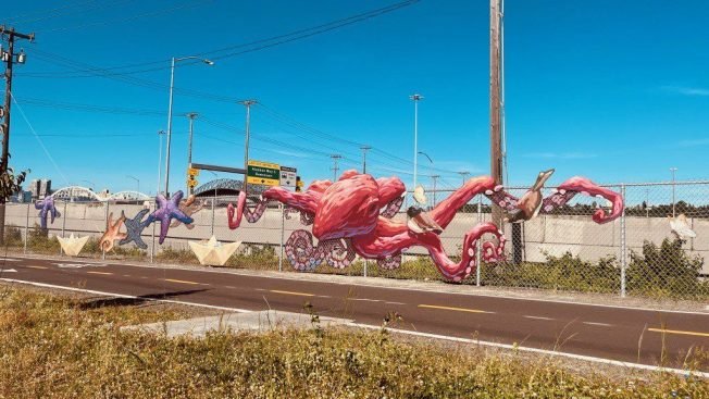 New public art along upgraded bicycle route to/from West Seattle