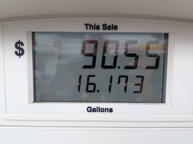 Almost at $100 for a fill-up. Thanks, Trump.