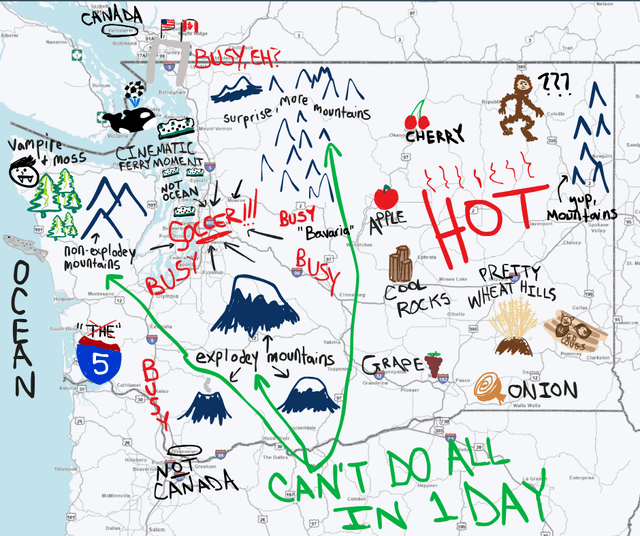 A highly accurate map of Washington for our visitors