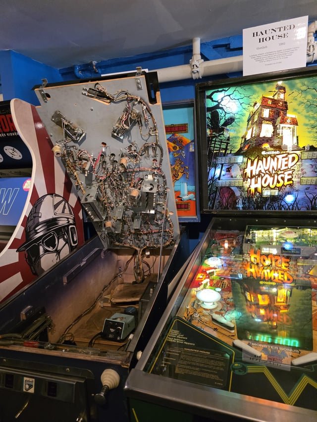 An inside look of a pinball machine at the pinball museum.
