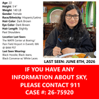 MISSING PERSON IN EVERETT WA, MAY BE HEADING TO SEATTLE