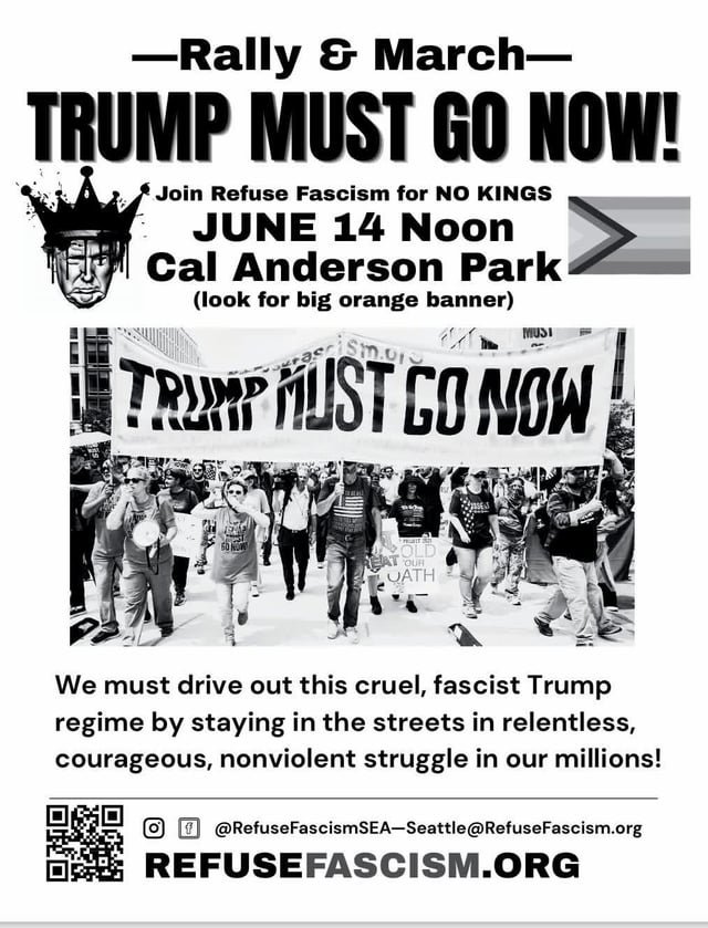 Refuse Fascism @ “No Kings!” June 14 Protest: Trump Must Go Now!